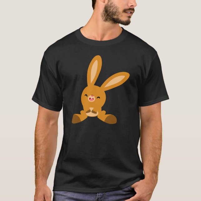Cute Laughit Tecknad Rabbit T-Shirt (Framsida)