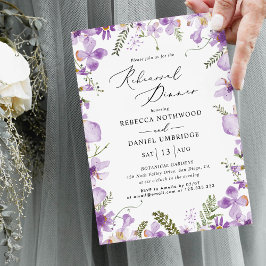 Cute Lavender Blommigt Bröllop Rehearsal Dinner Inbjudningar