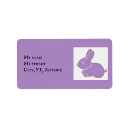 Cute Lavender Bunny Rabbit-etikett Adressetikett