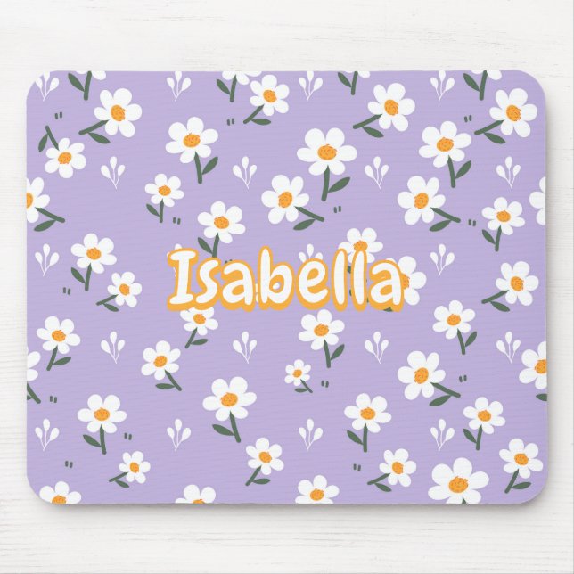 Cute Lavender Daisy Mouse Pad for Spring Musmatta (Framsidan)