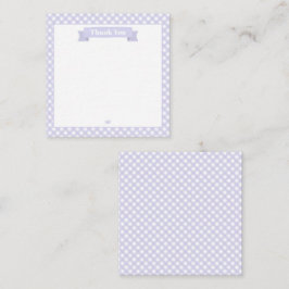 Cute Lavender Gingham Mönster Tack Anteckningskort