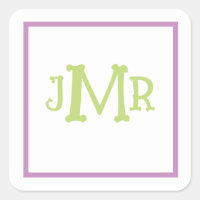 Cute Lavender & Grönt Monogram Initialer2
