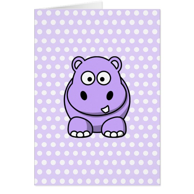 Cute Lavender Hippo Hälsningskort (Framsidan)