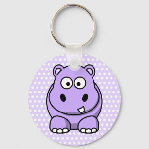 Cute Lavender Hippo Nyckelring