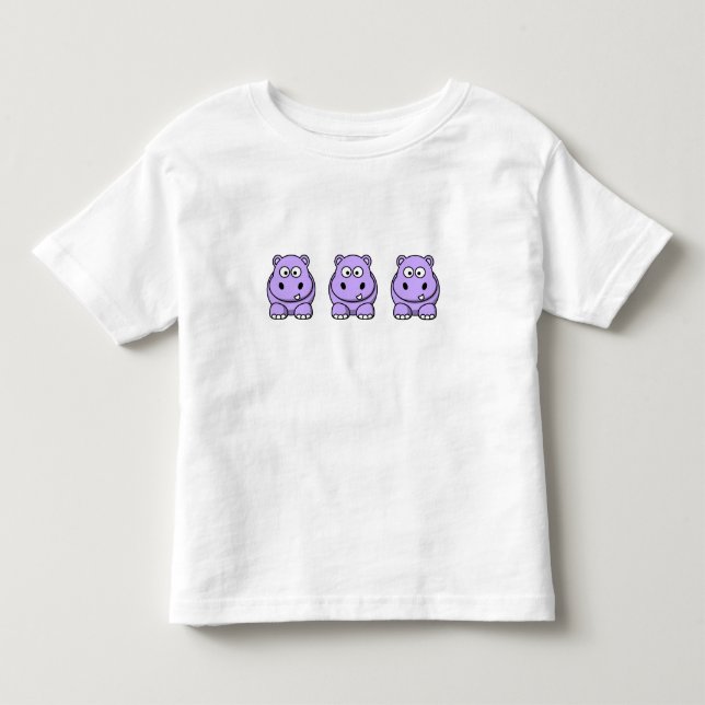 Cute Lavender Hippo Tee Shirt (Framsida)