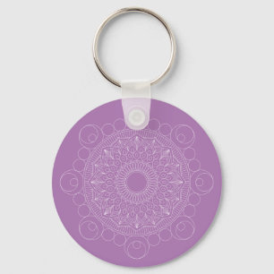 Cute Lavender Lila Mandala v2 Keychain Nyckelring