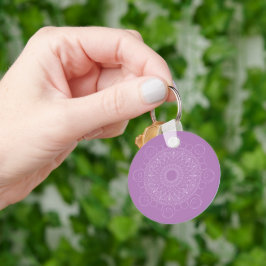 Cute Lavender Lila Mandala v2 Keychain Nyckelring