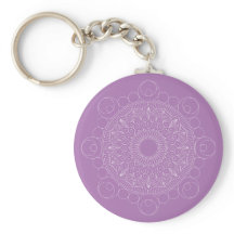 Cute Lavender Lila Mandala v2 Keychain