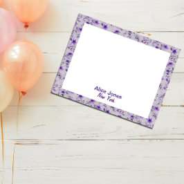 Cute lavender mönster, vattenfärglös grått anteckningsblock