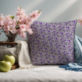 Cute lavender mönster, vattenfärglös grått kudde