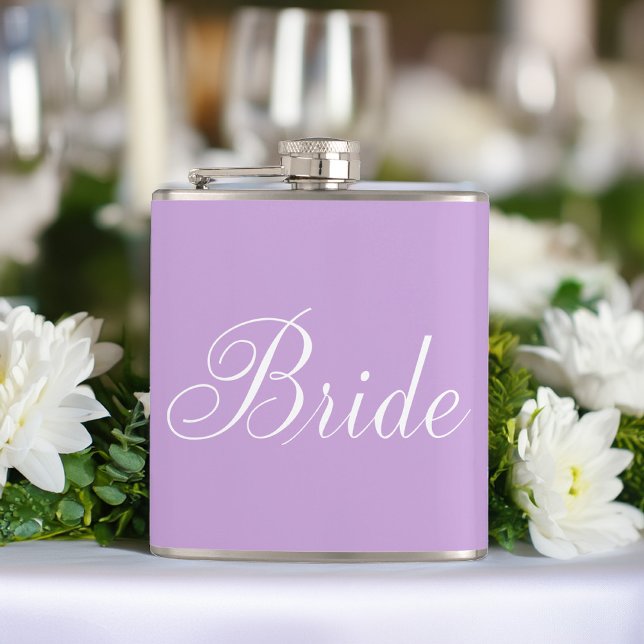 Cute Lavender-skripttypografi "Bride" Fickplunta (Skapare uppladdad)
