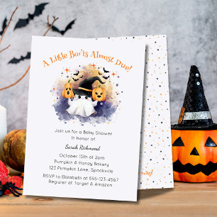 Cute lavender Watercolor Ghost Baby Shower Inbjudningar