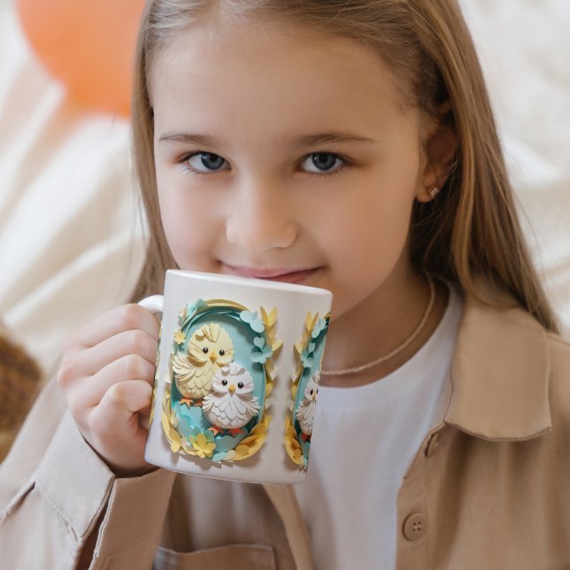 Cute Layout Pappra Stil-Chickar Kaffe Mugg (Skapare uppladdad)