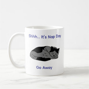 "Cute Lazy Cat Coffee Mugg - Nap Day Vibes"
