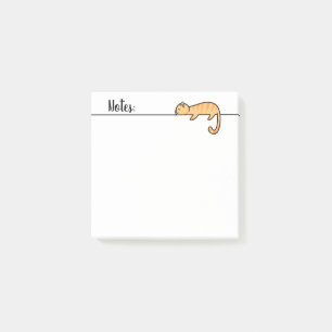 Cute Lazy Cat 'Notes' Post-it Block