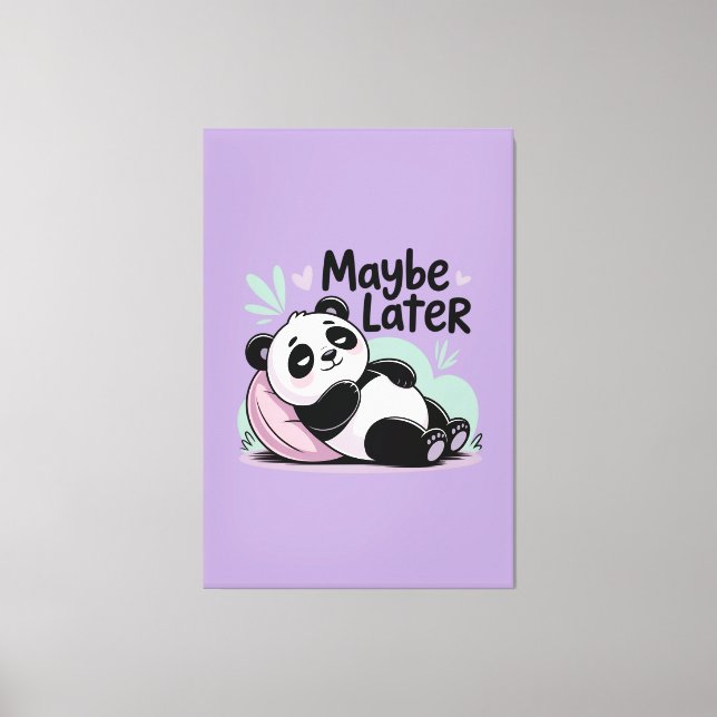 Cute Lazy Panda – “Maybe Later” Relaxing Panda Canvastryck (Framsida)