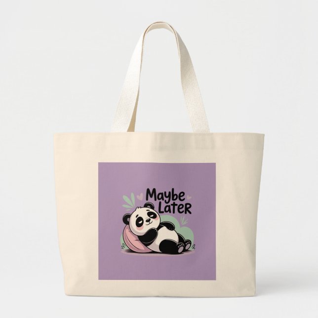 Cute Lazy Panda – “Maybe Later” Relaxing Panda Jumbo Tygkasse (Framsidan)