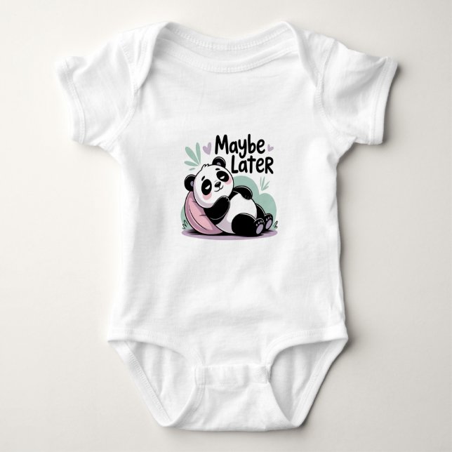 Cute Lazy Panda – “Maybe Later” Relaxing Panda T Shirt (Framsida)