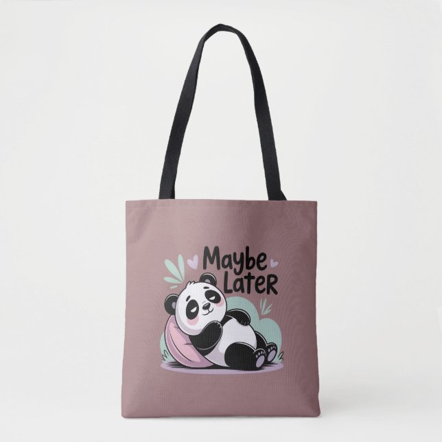 Cute Lazy Panda – “Maybe Later” Relaxing Panda Tygkasse (Framsida)