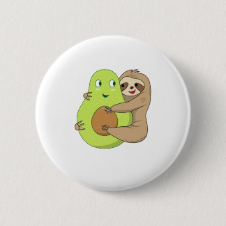 Cute Lazy Sloth Animal Avocado Älskare Gift Huggin Knapp