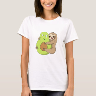 Cute Lazy Sloth Animal Avocado Älskare Gift Huggin T Shirt