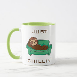 Cute Lazy Sloth, bara Chillin Mugg