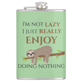 Cute Lazy Sloth Hanging on Träd Funny Text Fickplunta