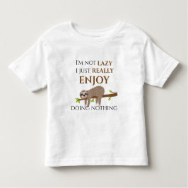 Cute Lazy Sloth Hanging on Träd Funny Text T Shirt