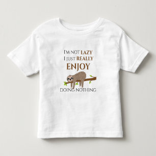Cute Lazy Sloth Hanging on Träd Funny Text T Shirt