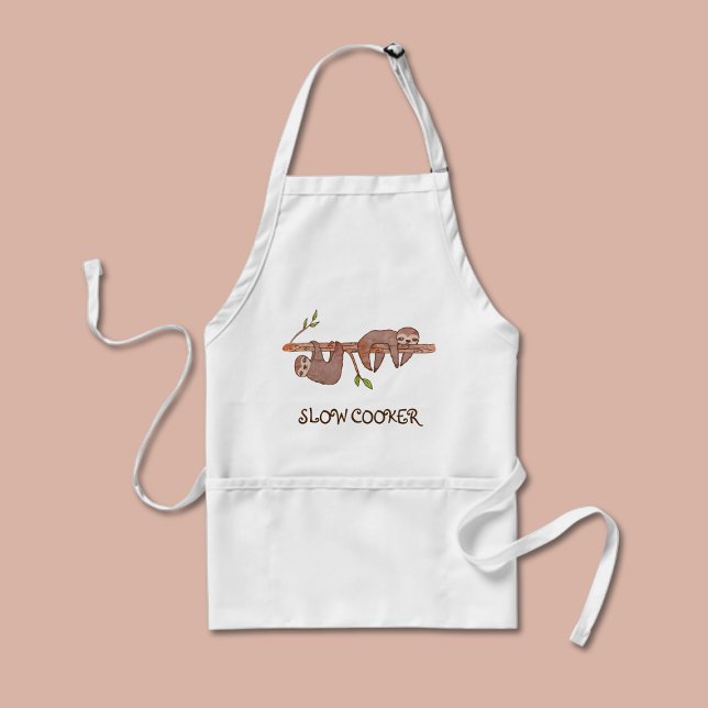 Cute Lazy Sloths Art. Förkläde (Slow Cooker Sloth Apron)