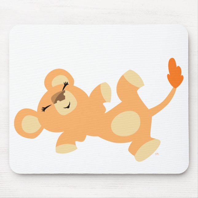 Cute Lazy Tecknad Lioness mousepad Musmatta (Framsidan)