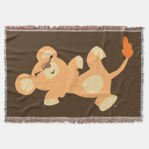 Cute Lazy Tecknad Lioness Mysfilt