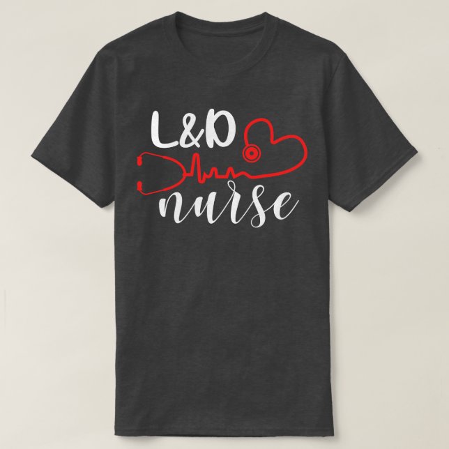 Cute LD Nurse Teal Stethoscope Funny gåva T Shirt (Design framsida)