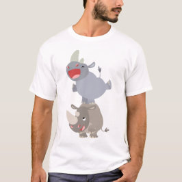 Cute Leapfrog Tecknad Rhinos Kids T-shirt