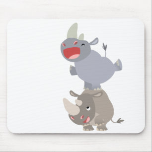 Cute Leapgrog Tecknad Rhinos Mousepad Musmatta