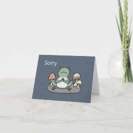 Cute Ledsen Frog Toad med svampar som är unika. Kort