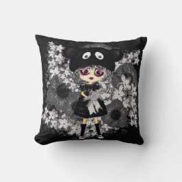 Cute Ledsen Gothic Girl Kawaii PinkyP av LeahG Kudde
