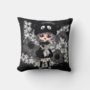 Cute Ledsen Gothic Girl Kawaii PinkyP av LeahG Kudde