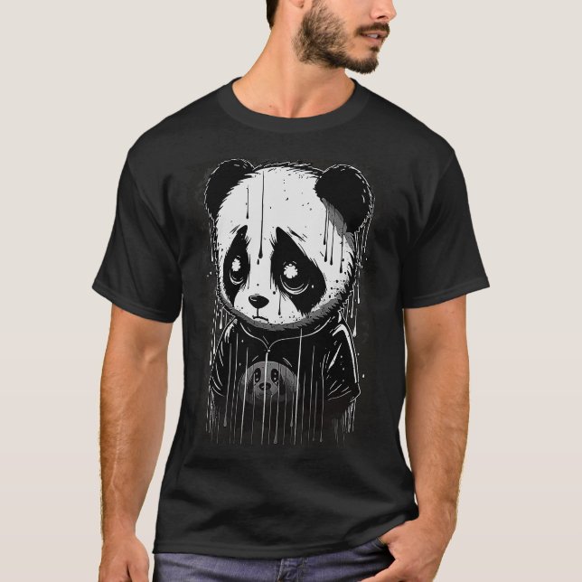 Cute ledsen panda t shirt (Framsida)