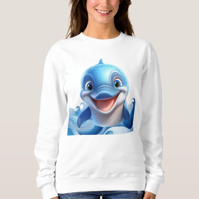 Cute leende delphin t shirt (Framsida)