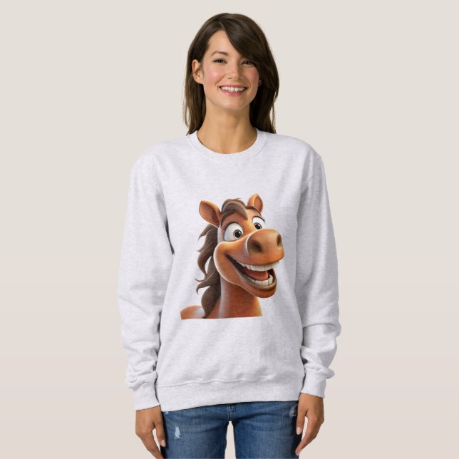 Cute leende häst t shirt (Hel framsida)