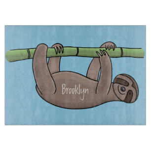 Cute-leende lutning på bambu-tecknad illustration
