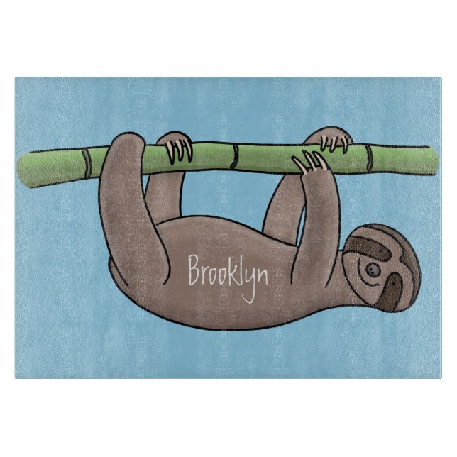 Cute-leende lutning på bambu-tecknad illustration (Framsidan)