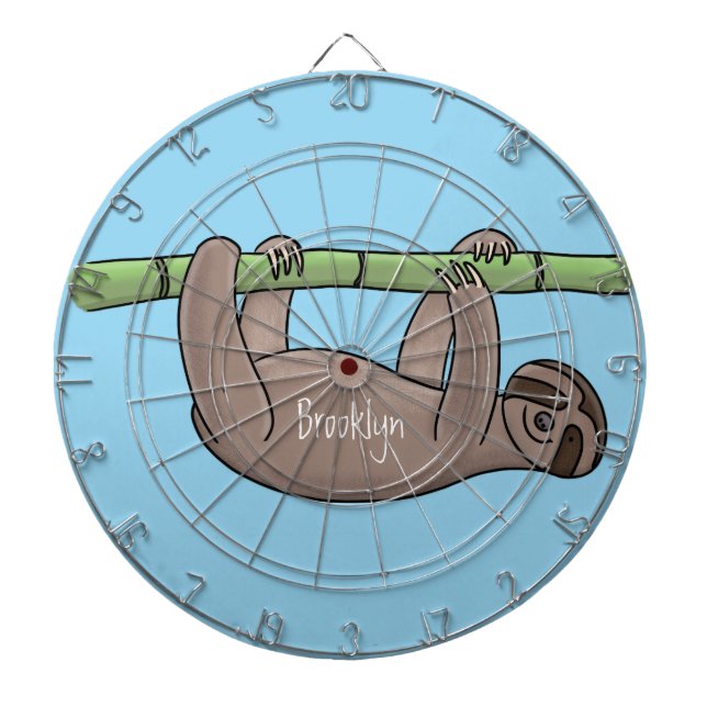 Cute-leende lutning på bambu-tecknad illustration darttavla (Framsidan)