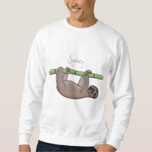 Cute-leende lutning på bambu-tecknad illustration lång ärmad tröja