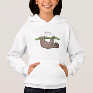 Cute-leende lutning på bambu-tecknad illustration t shirt