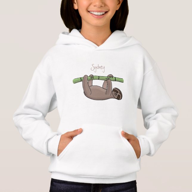 Cute-leende lutning på bambu-tecknad illustration t shirt (Framsida)