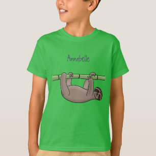 Cute-leende lutning på bambu-tecknad illustration t shirt