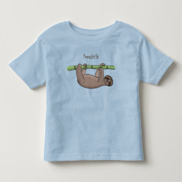 Cute-leende lutning på bambu-tecknad illustration t shirt