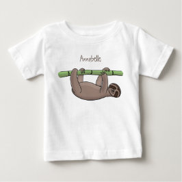Cute-leende lutning på bambu-tecknad illustration t shirt